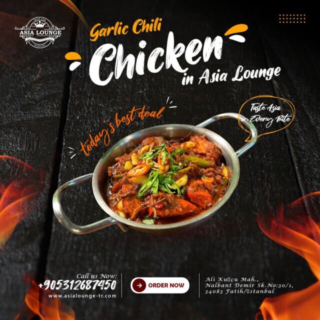 Spice up your day with the sizzling flavors of garlic chili chicken! 🔥🍗

#asialounge #chicken #spicychicken #garlicchicken #chickencurry #garlicchilichicken #chickenmasala #specialchicken #chilichicken #chillichiken #specialcurry #spicyfood #indianspicy #indianchicken #pakistanichicken #desifoods #bangladeshicuisine #hintmutfağı #fatih #Istanbul #hindistan #Bangladesh #indiancuisine #turkey