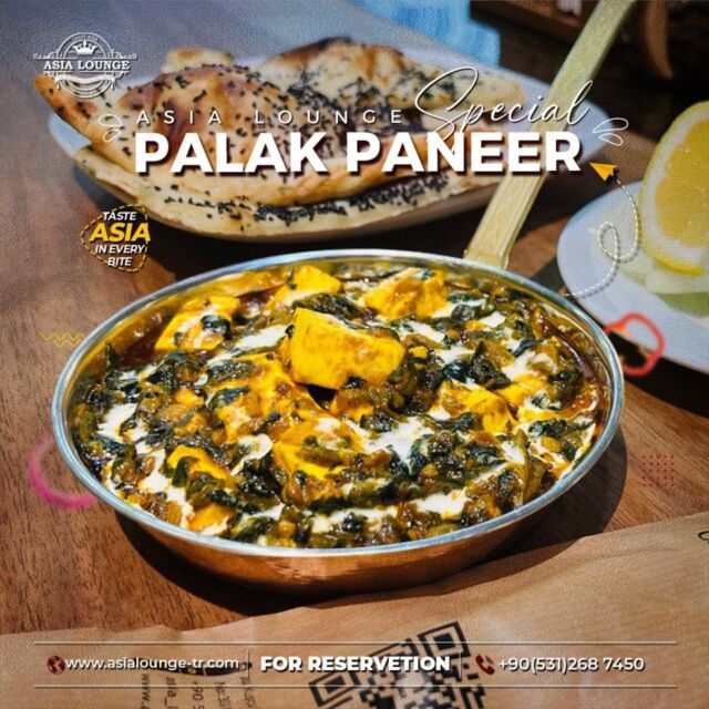 Indulging in the green goodness of Palak Paneer! 🌿✨ A burst of flavors that make every bite a delight.

#AsiaLounge #paneerpalak #palakpaneer #Palakrecipe #PalakPakora #paneer #mintnaan #naan #hintmutfağı  #indiandishes #desilunch #deshidinner #breakfasttime #lunchtime #dinnerideas #indianlunch #halalfoods #healthyfoods #asiandishes #desifoods #paratha #getiryemek #bangladeshicuisine #indiancuisine #pakistanicuisine #cheesecurry #istanbul #turkey #türkiye